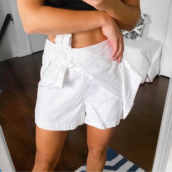 🐚 REBECCA TAYLOR WHITE BLACK TIE DETAIL HIGH WAIST SKORT! - Picture 5 of 13